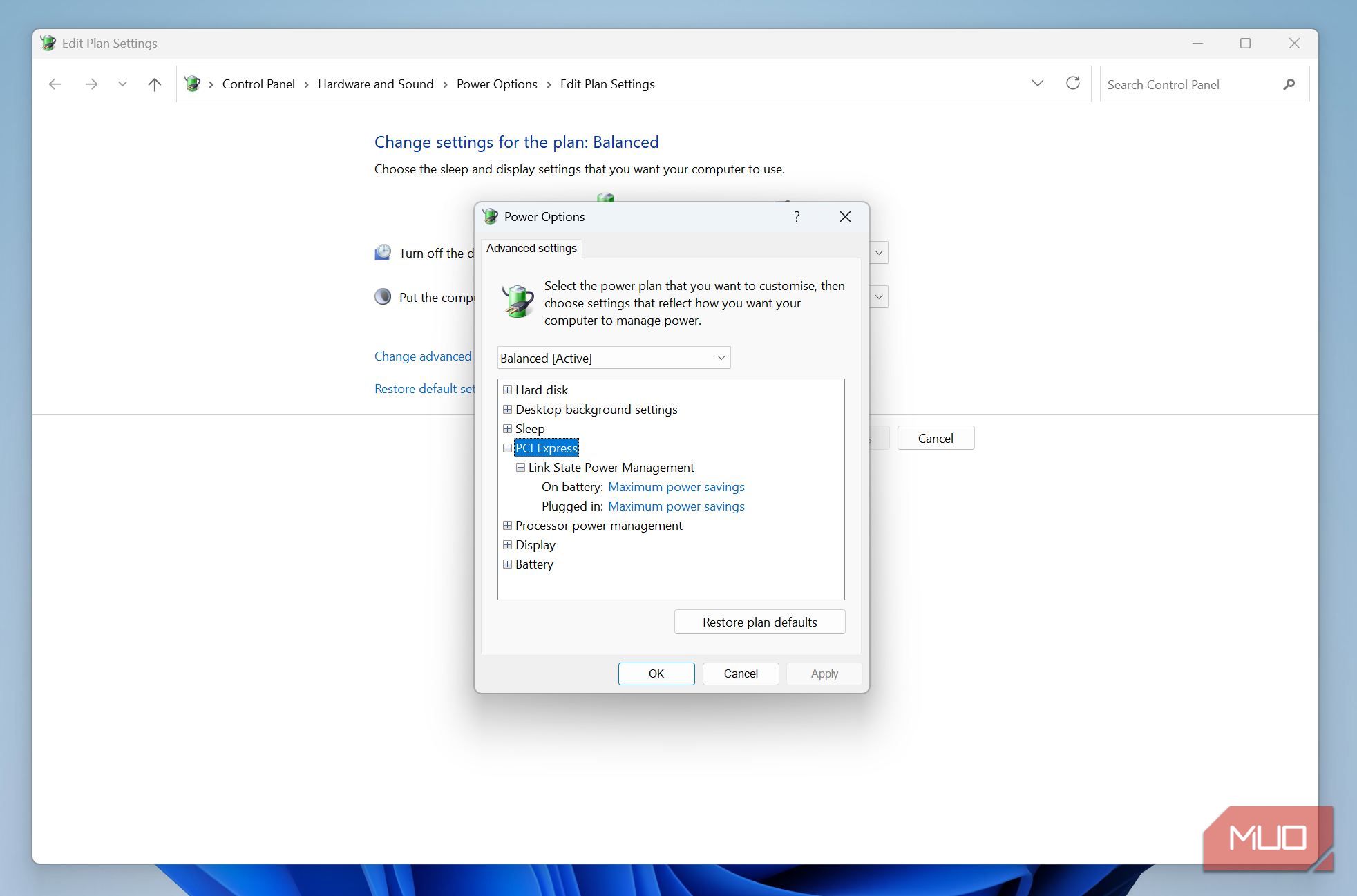 I changed one power plan setting and my plugged-in laptop stopped ...