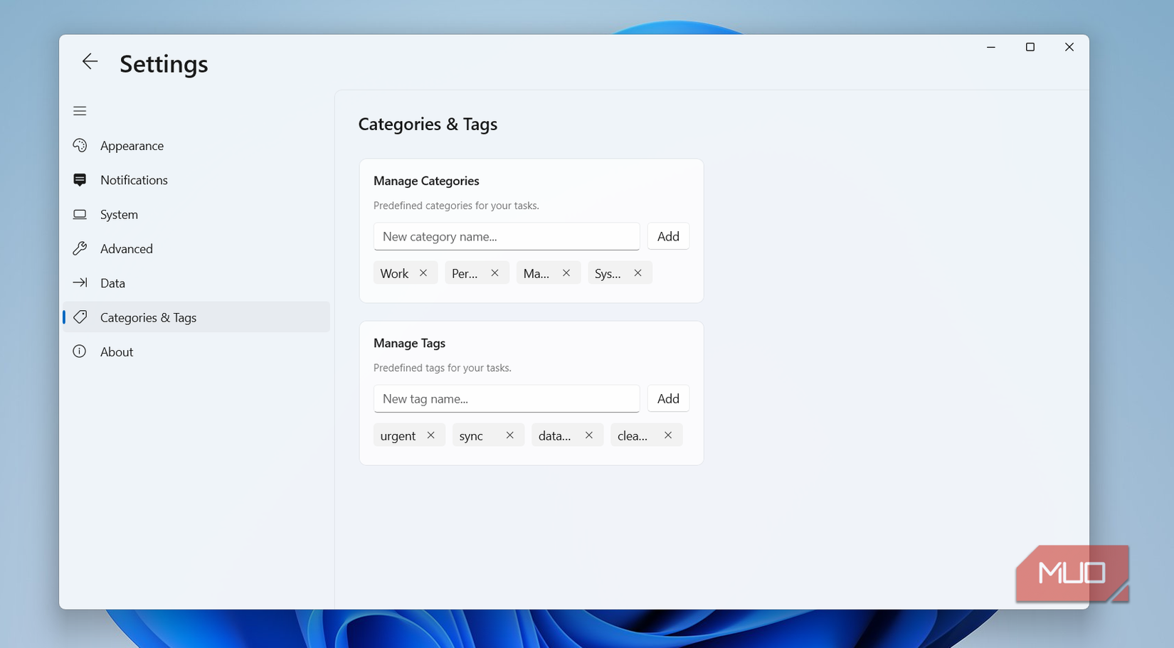 FluentTaskScheduler tags and categories on Windows PC