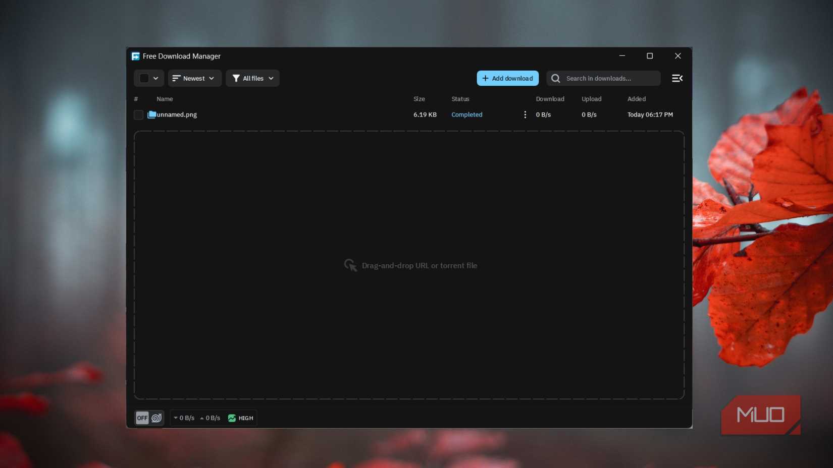 Free Download Manager interface downloading file