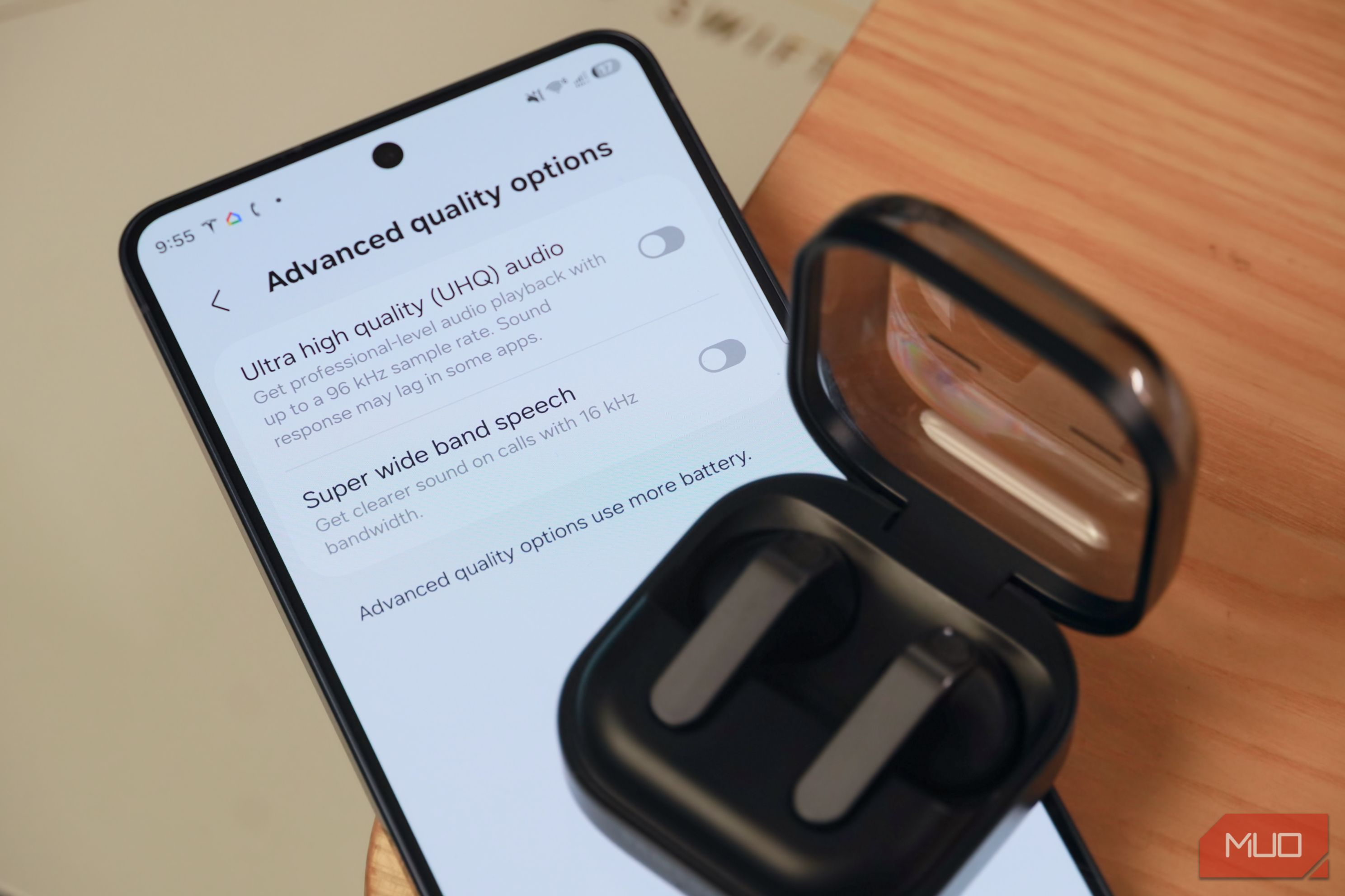 UHQ audio toggle for the Galaxy Buds 4.