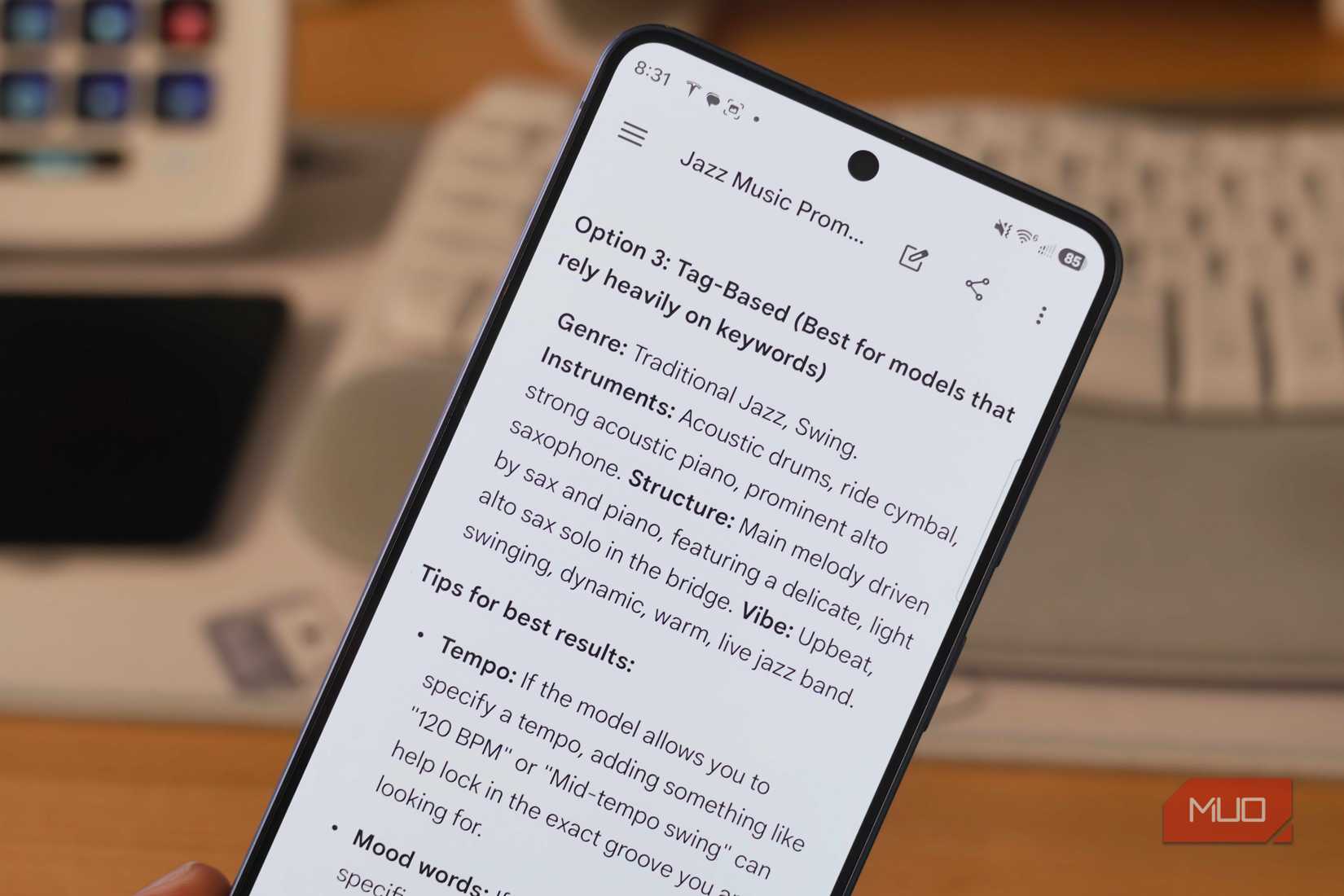 A chatbot creating sample prompts for Lyria 3 Pro.