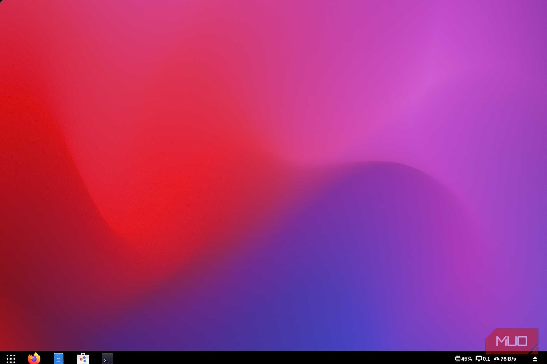 A Gnome desktop with a few extensions installed