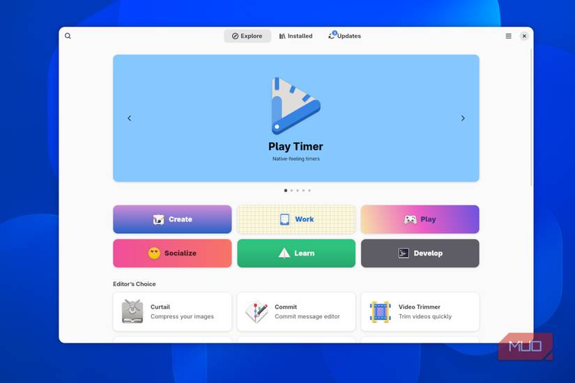 GNOME OSのソフトウェアセンター画面