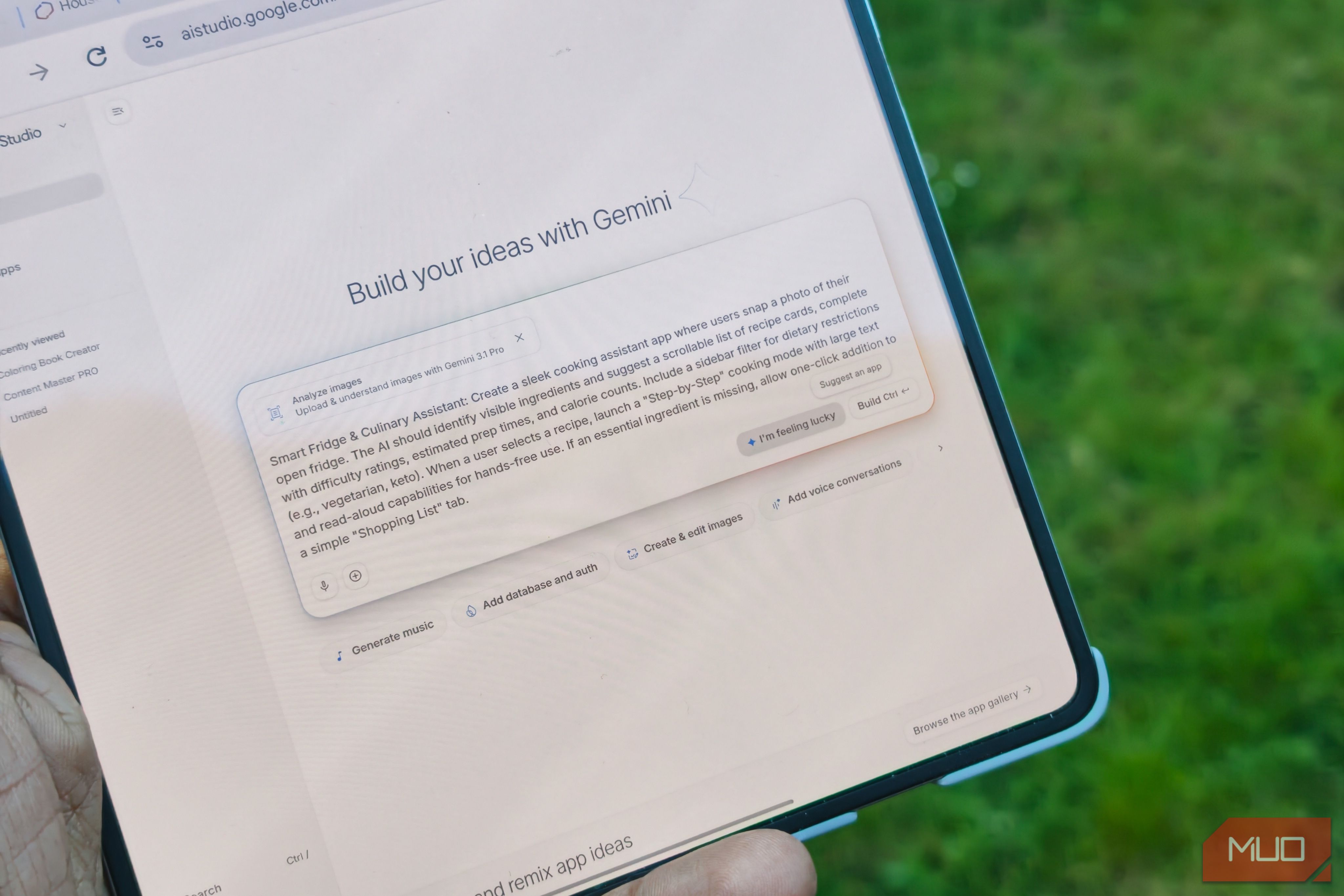 Google AI Studio I'm Feeling Lucky on the Oppo Find N6
