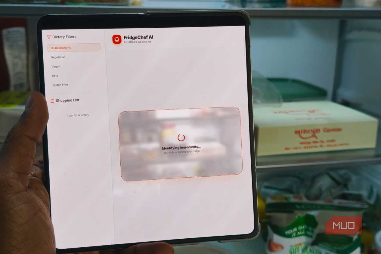 Fridge Finder App created by Google AI Studio on the Oppo Find N6