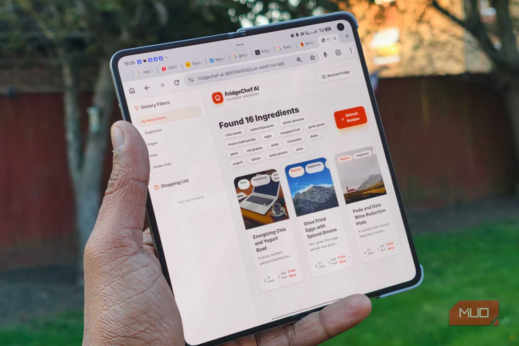 Fridge Finder App created by Google AI Studio on the Oppo Find N6