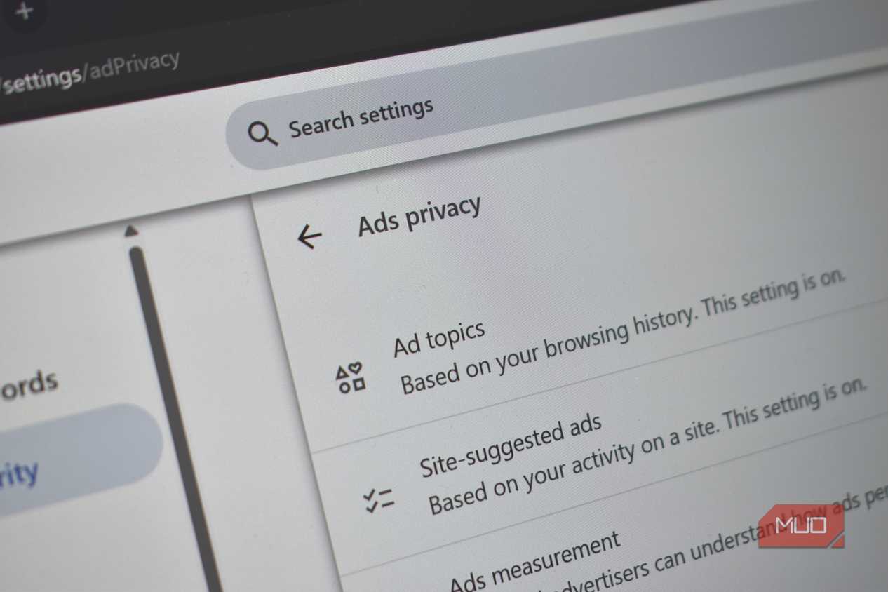 google chrome ad privacy ad topics laptop screen.