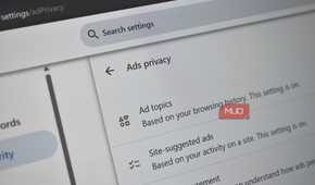 google chrome ad privacy ad topics laptop screen.