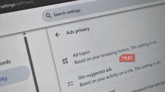 google chrome ad privacy ad topics laptop screen.