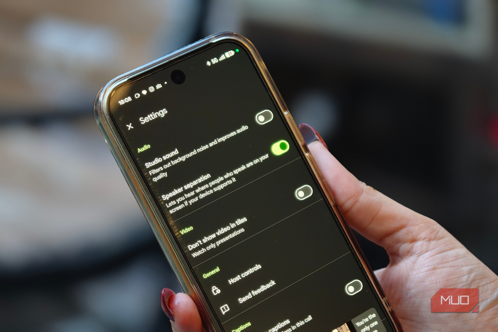 Google Meet settings on Pixel 10 Pro