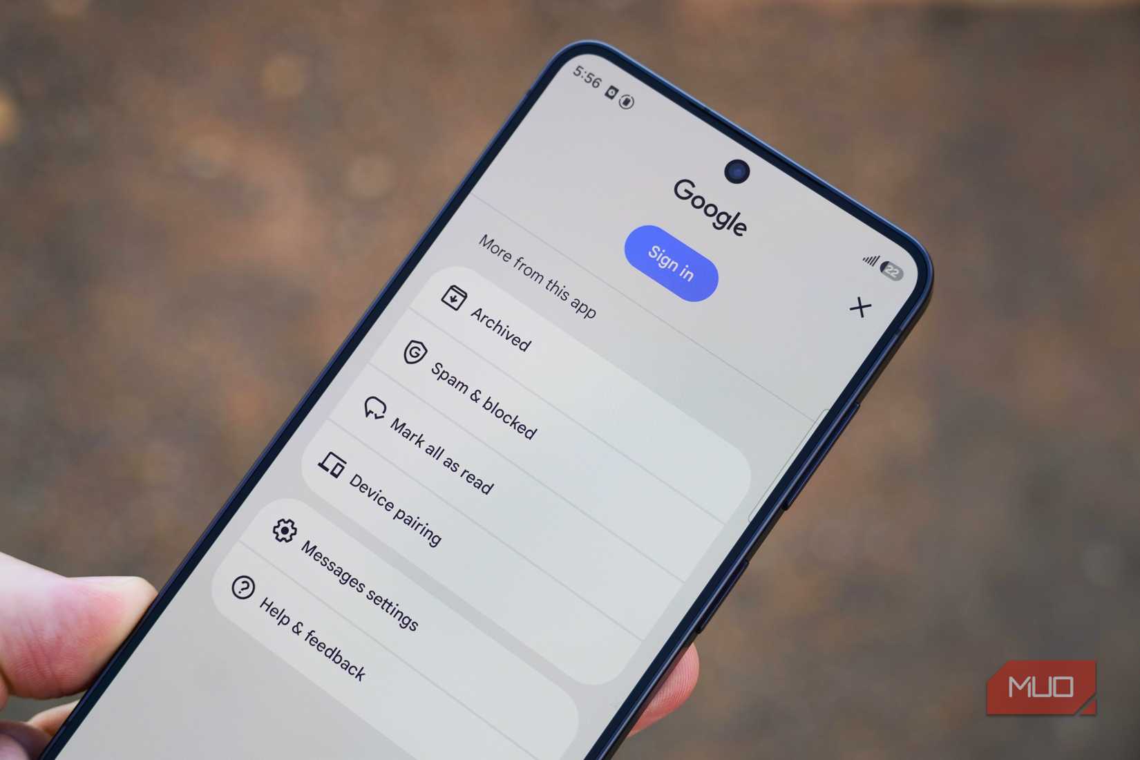 Sign in to Google Messages on a Galaxy S26.