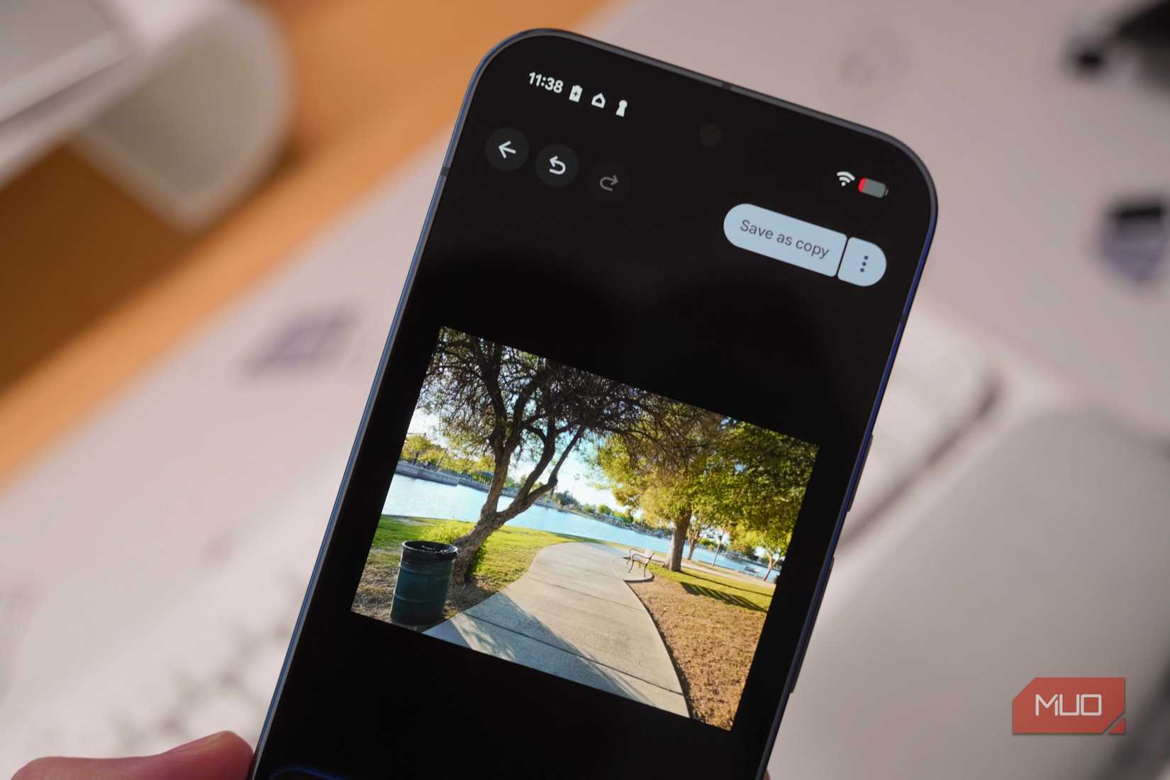 Saving a Google Photos edit in the app.