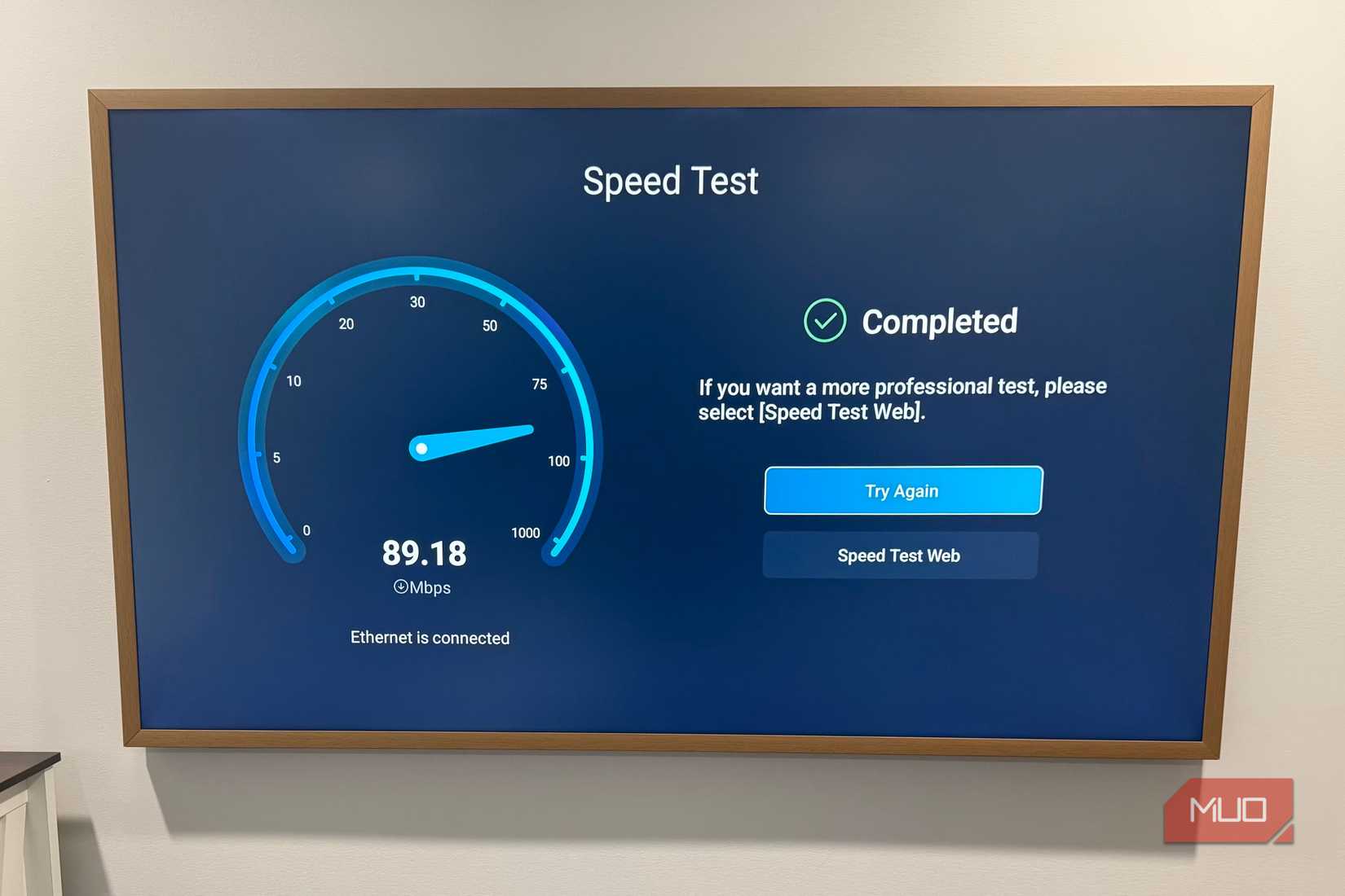 Google TV speed test results