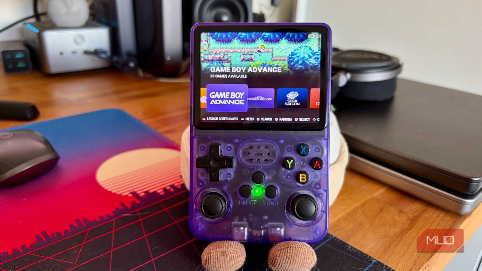 Screen showing Game Boy Advance option in Emulation Station on an R36S