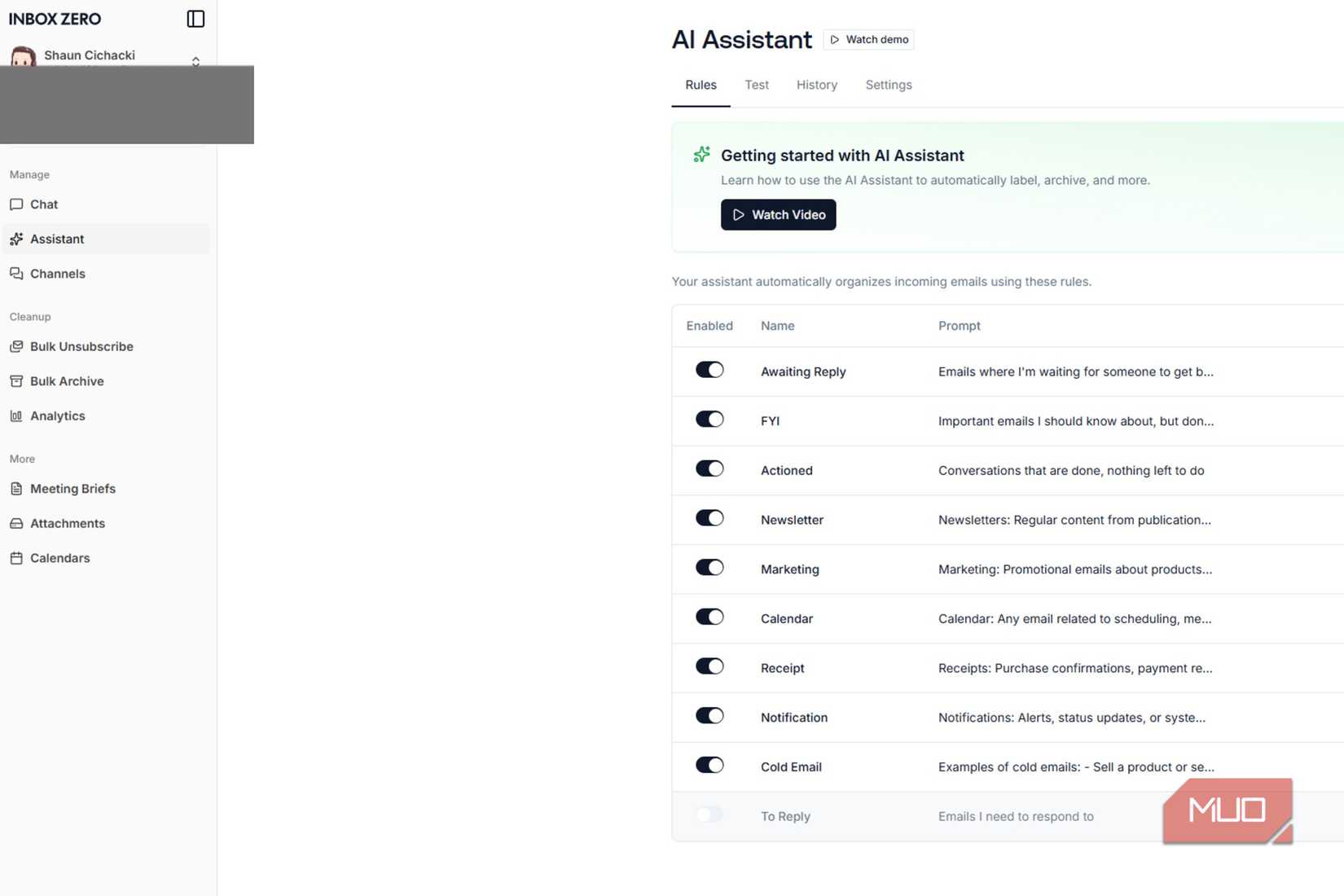 Inbox Zero Main Page