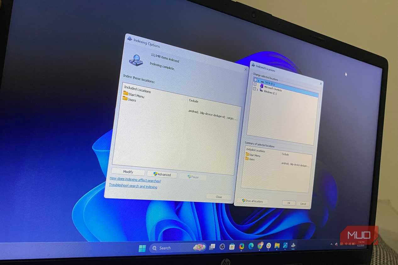 Indexing on Windows