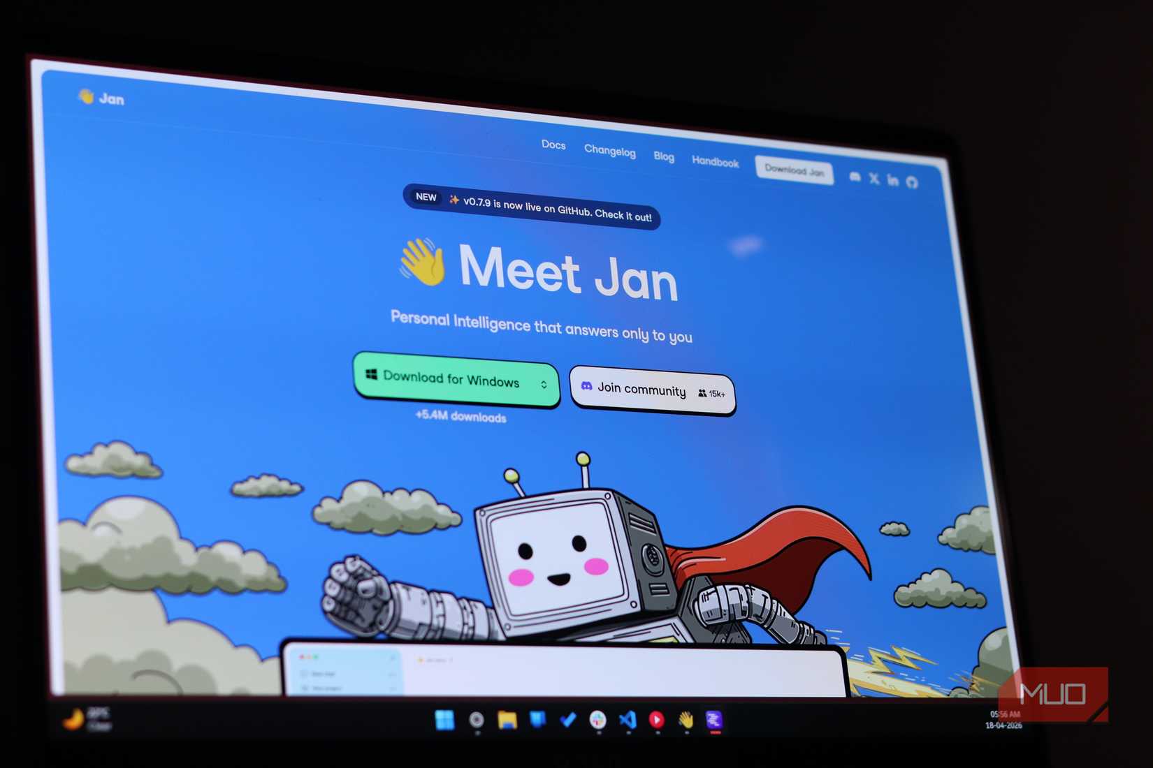 Jan website open on Windows 11.