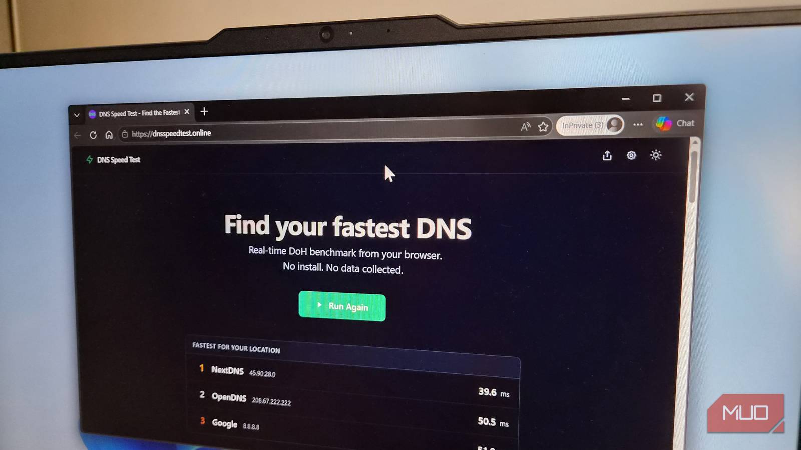 I ran a DNS speed test and Google's 8.8.8.8 wasn't even in the top two