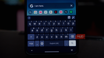 the LeanType keyboard running on an Android smartphone