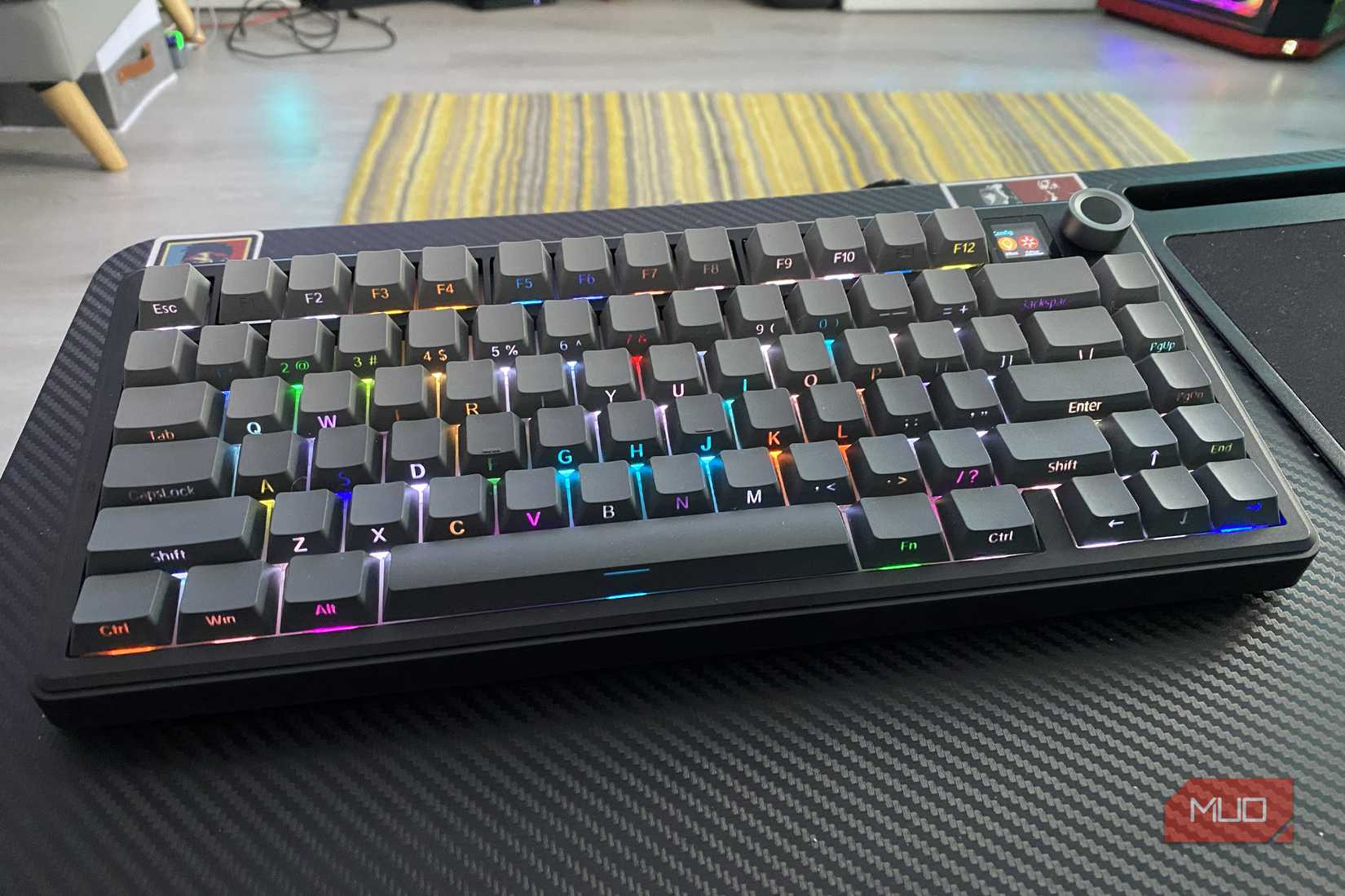LED lights turned on with a mechanical keyboard