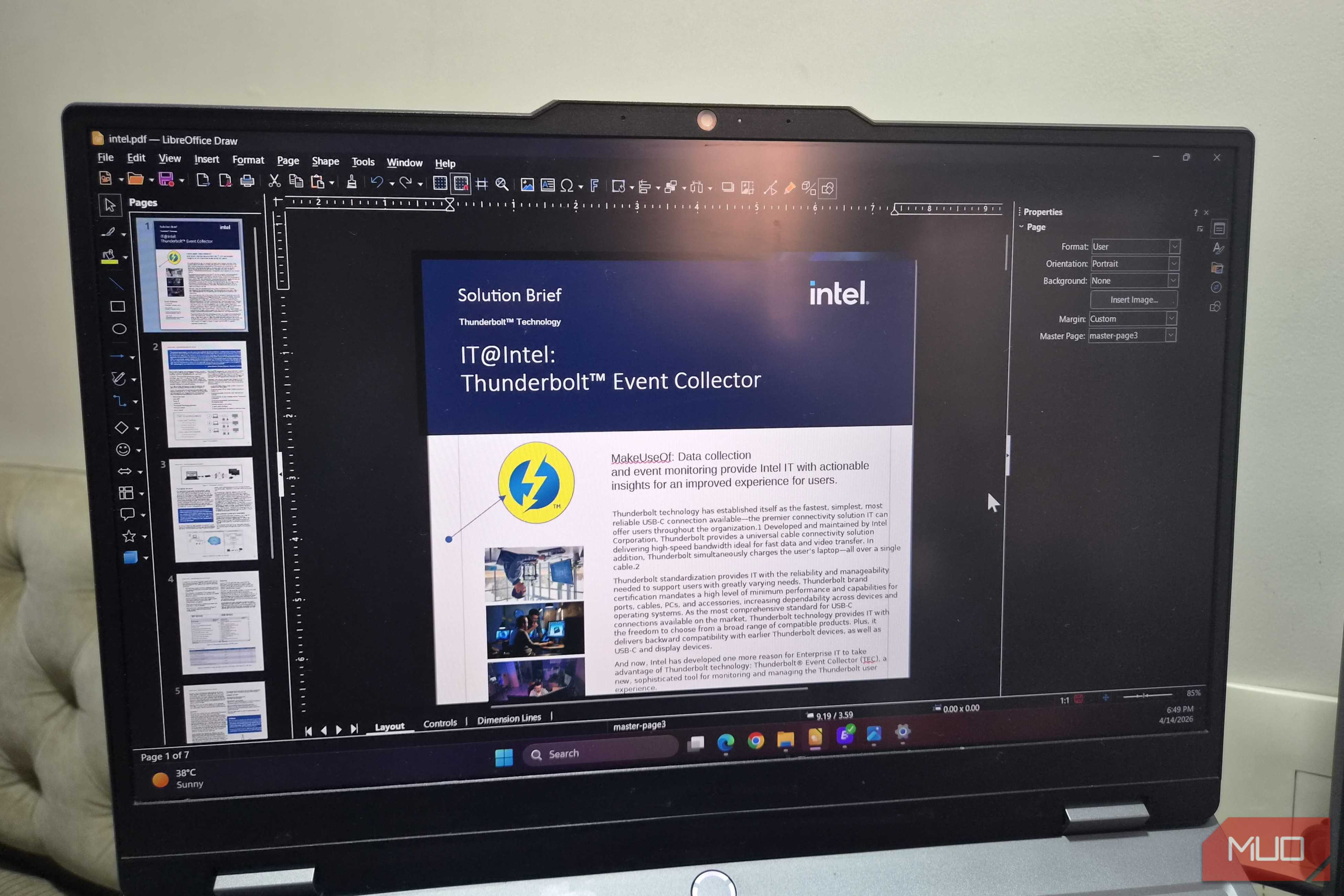 LibreOffice Draw PDF editor on laptop