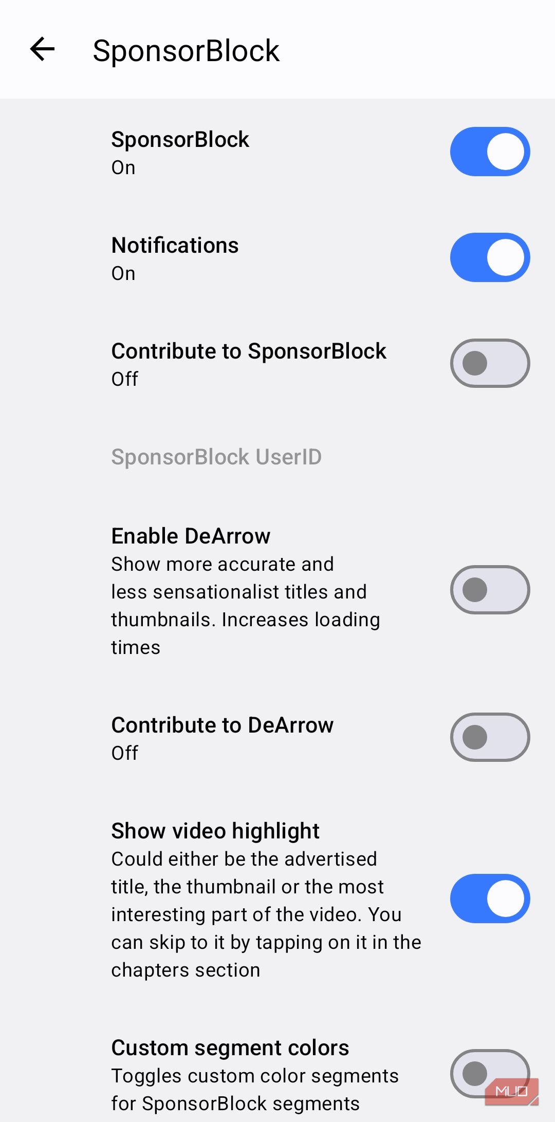 LibreTube app menu on Android