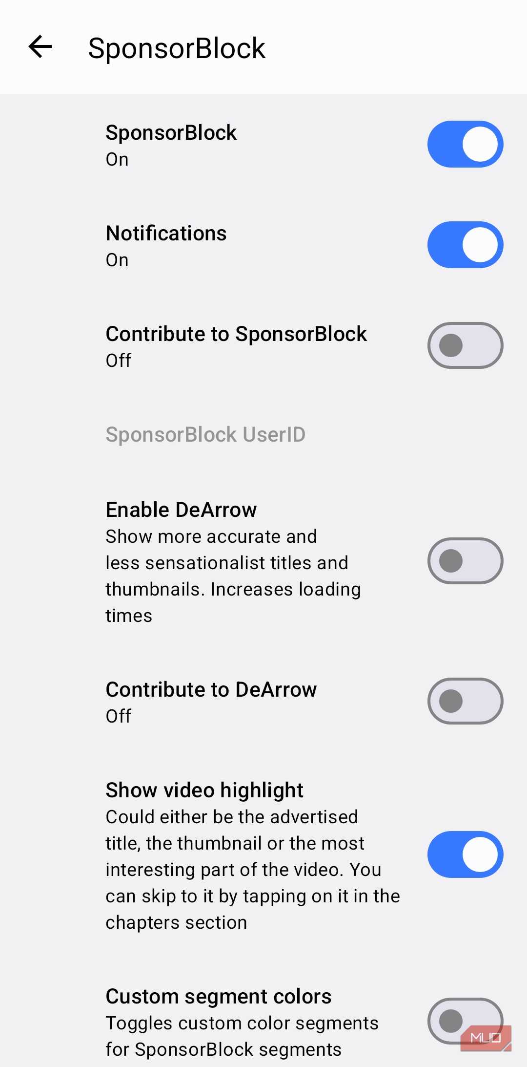 LibreTube app menu on Android