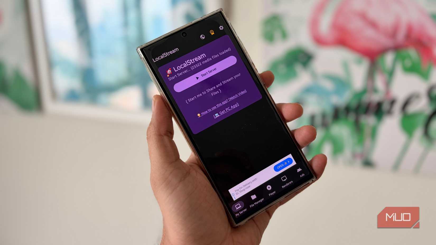 LocalStream File & Server app running on an Android device