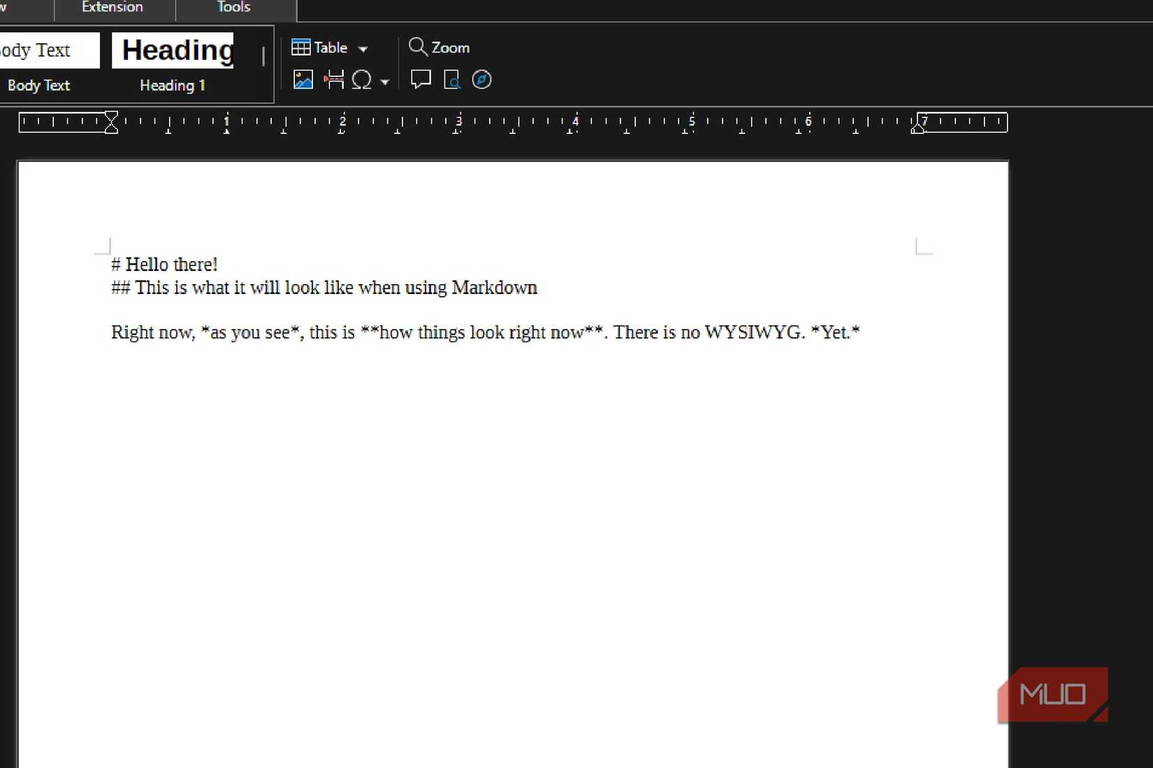 Markdown in LibreOffice
