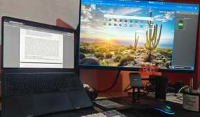 image of two screens showing Microsoft Edge, one with a PDF reader and one with a Drop interface