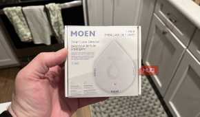 The box of a Moen Leak Detector