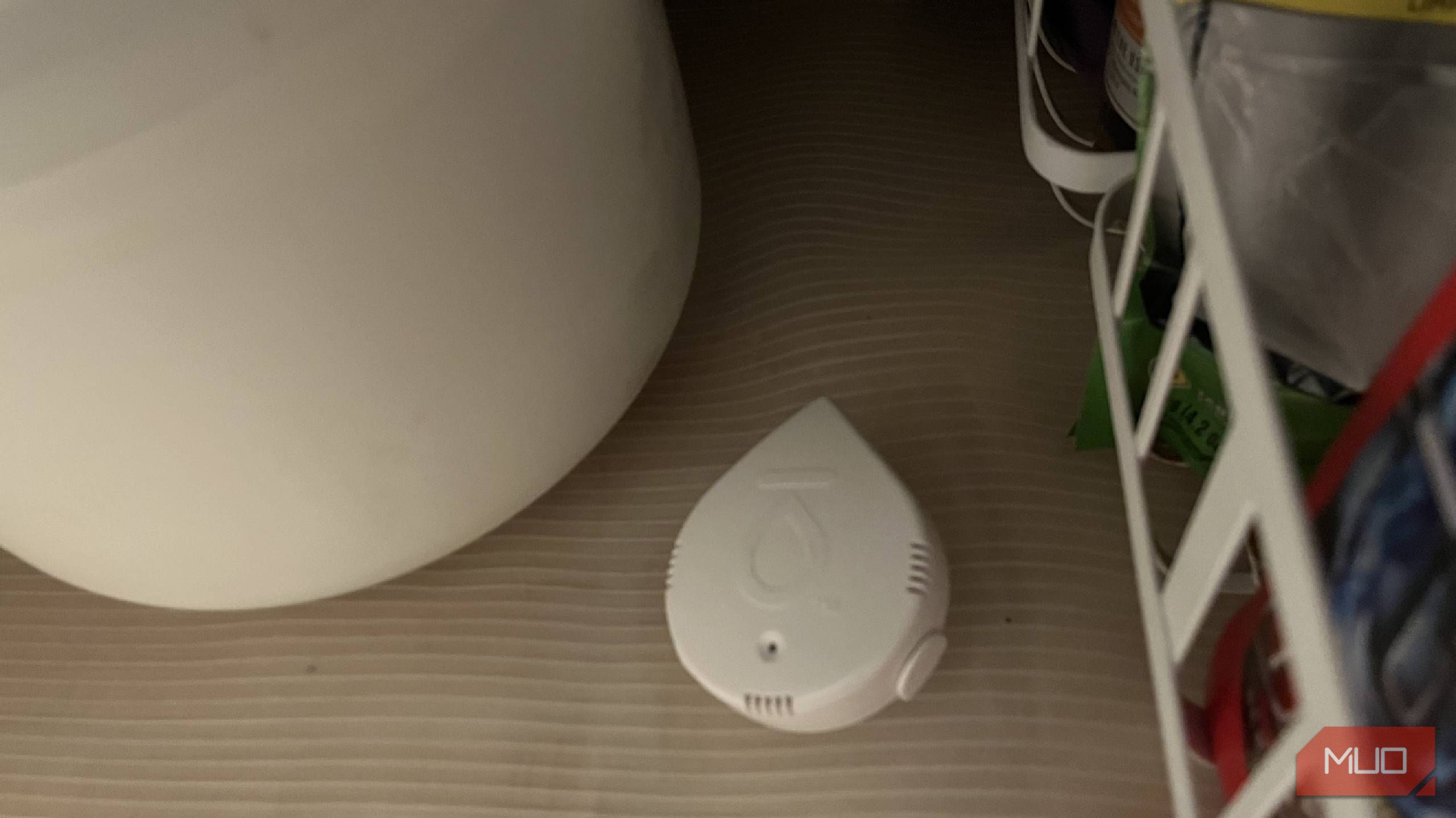 A Moen Leak Detector under the sink
