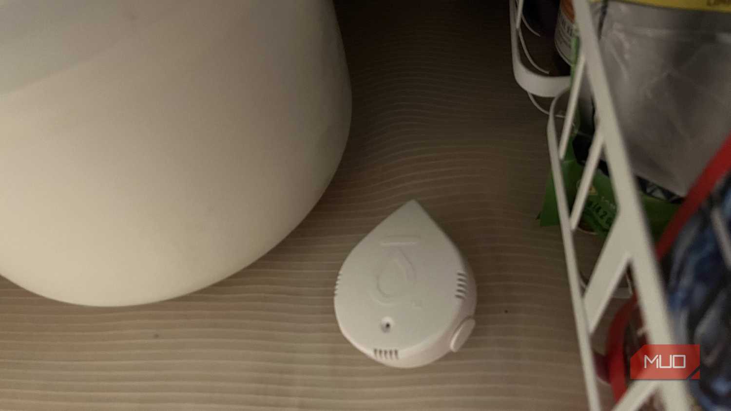 A Moen Leak Detector under the sink