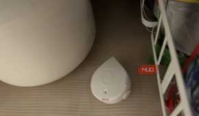 A Moen Leak Detector under the sink
