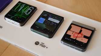 The Razr 2026 lineup on a table.