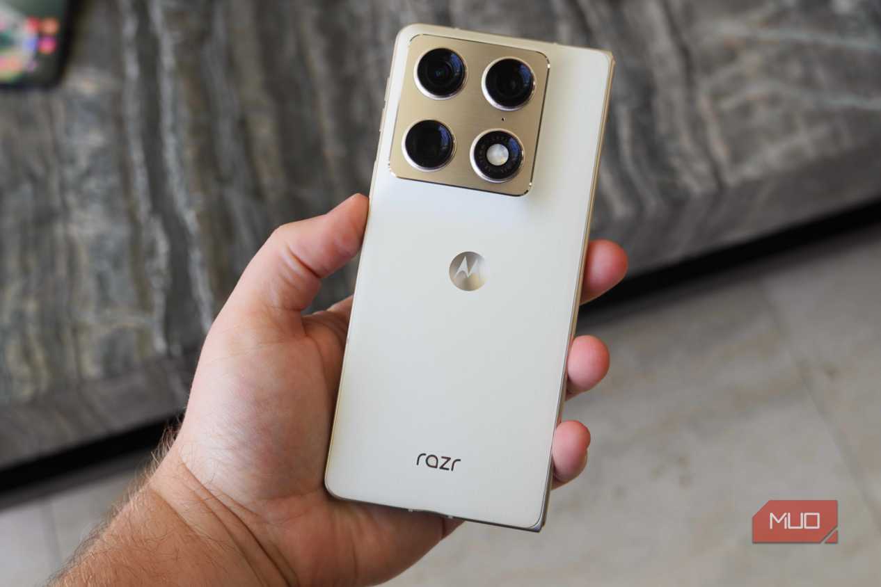 The back of the Motorola Razr Fold.