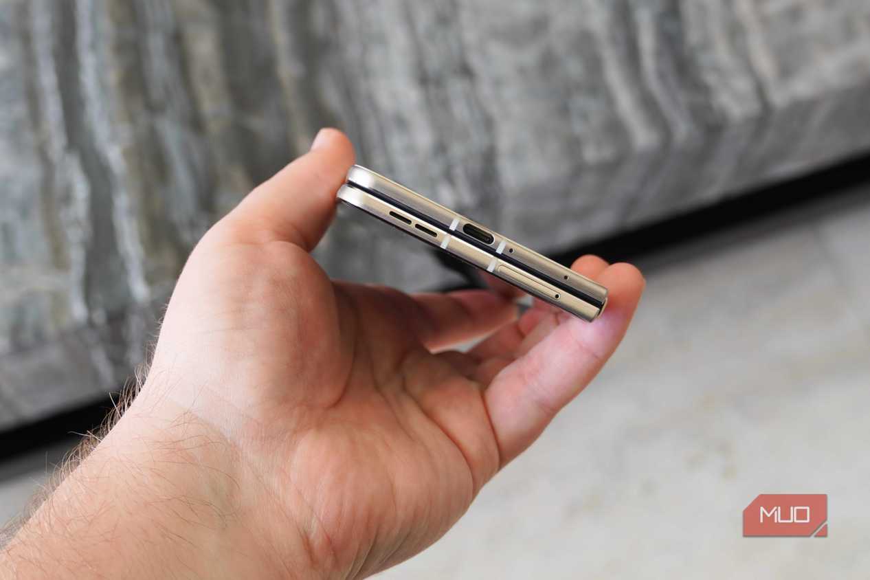 The bottom of the Motorola Razr Fold.
