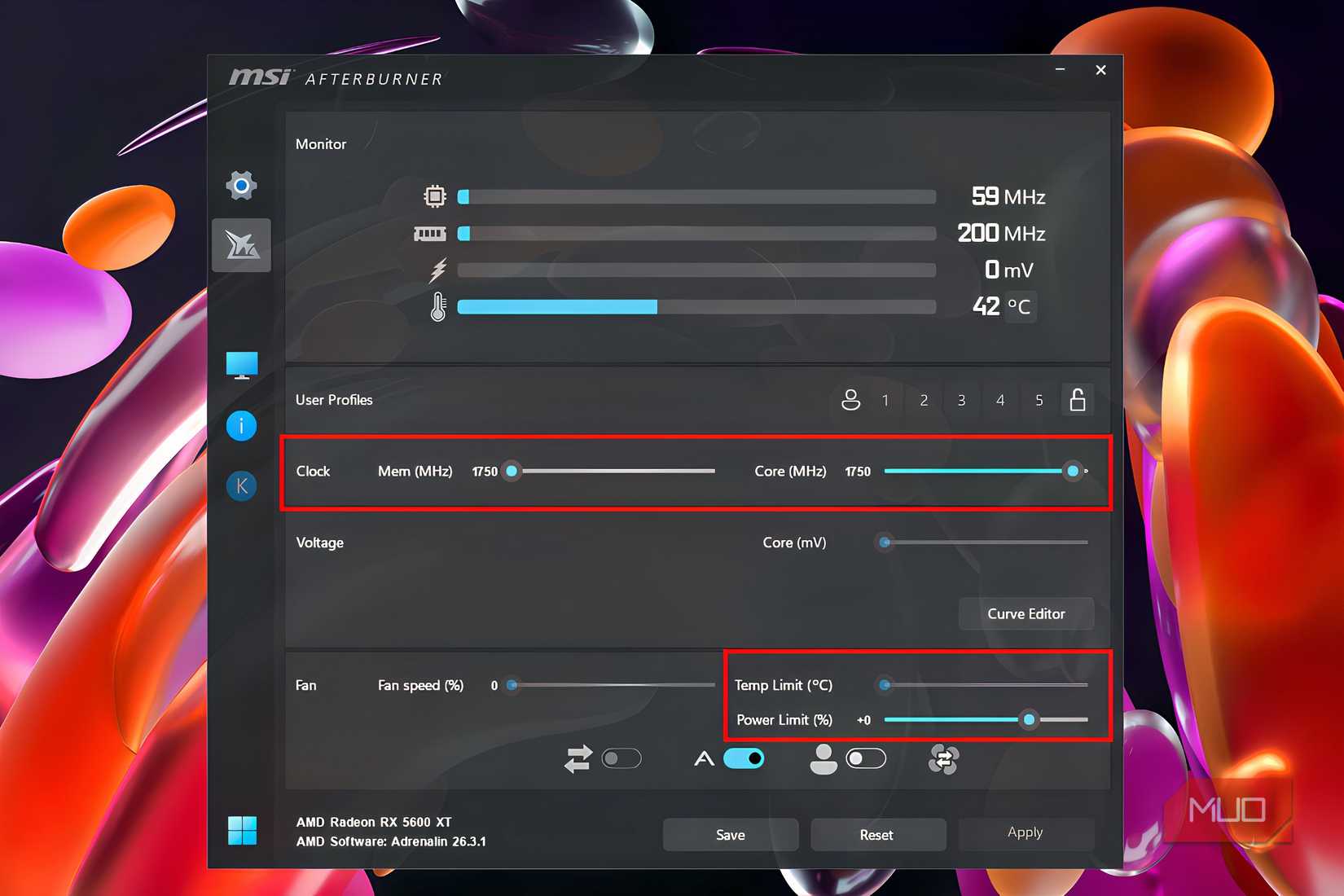 MSI Afterburner underclocking 