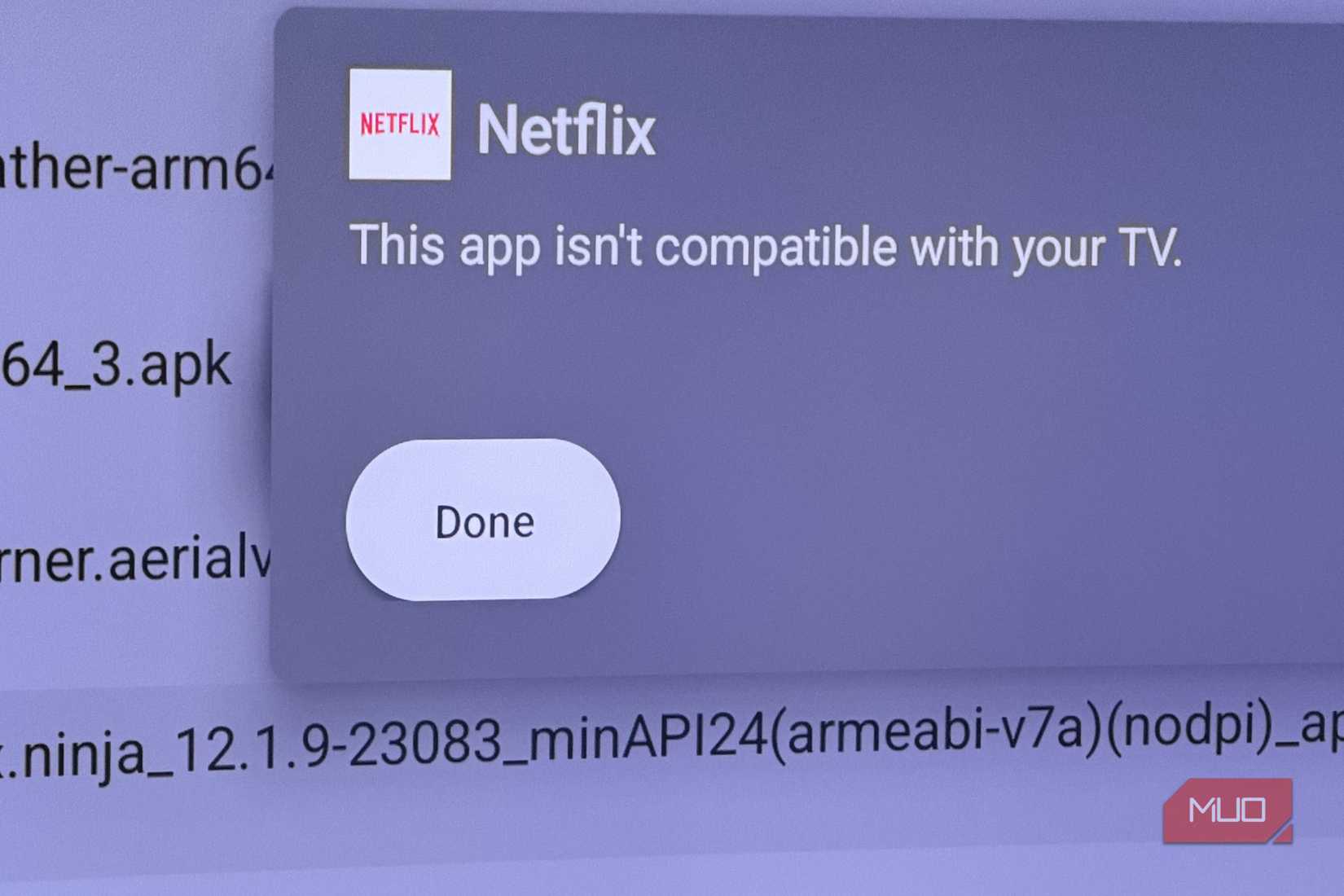 Netflix failing to install on TV