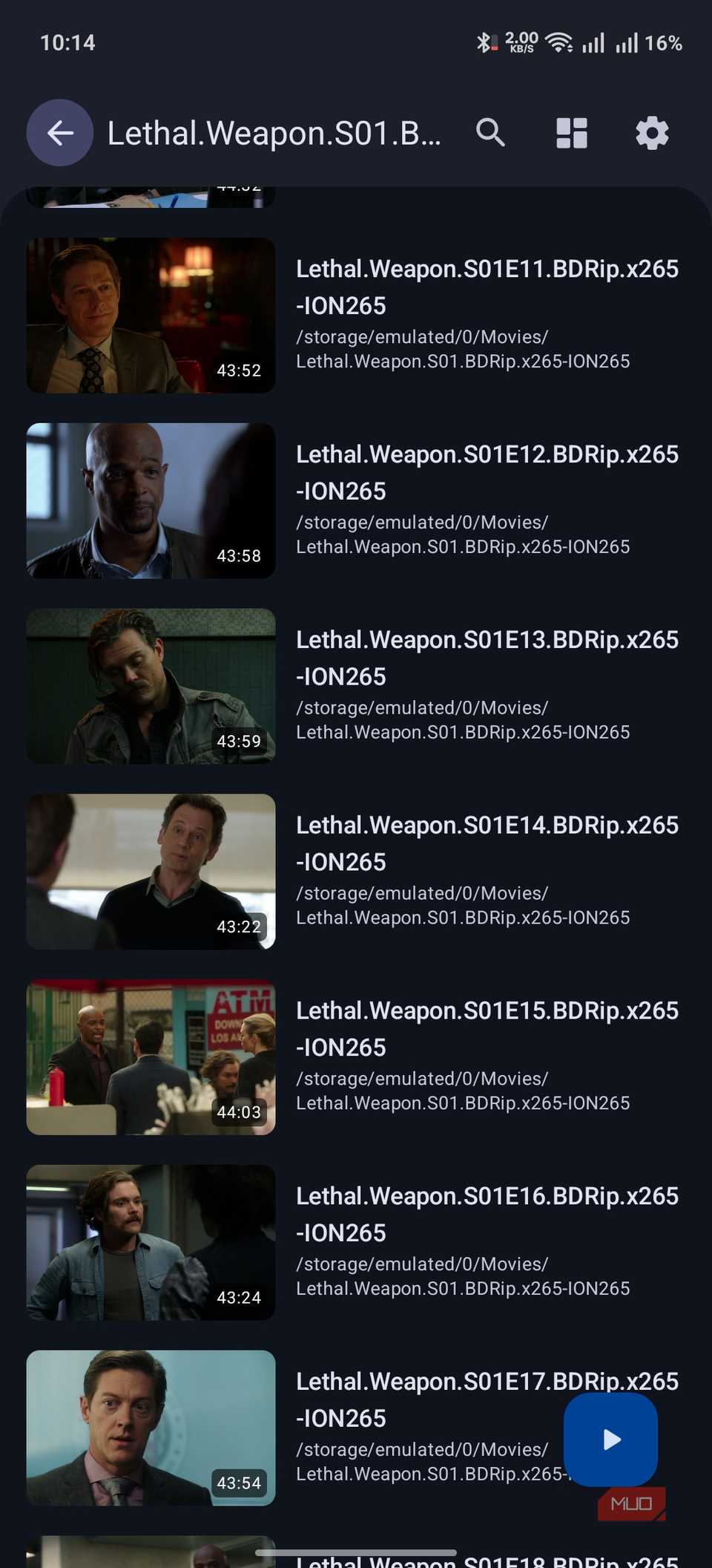 Next Playerの動画再生画面