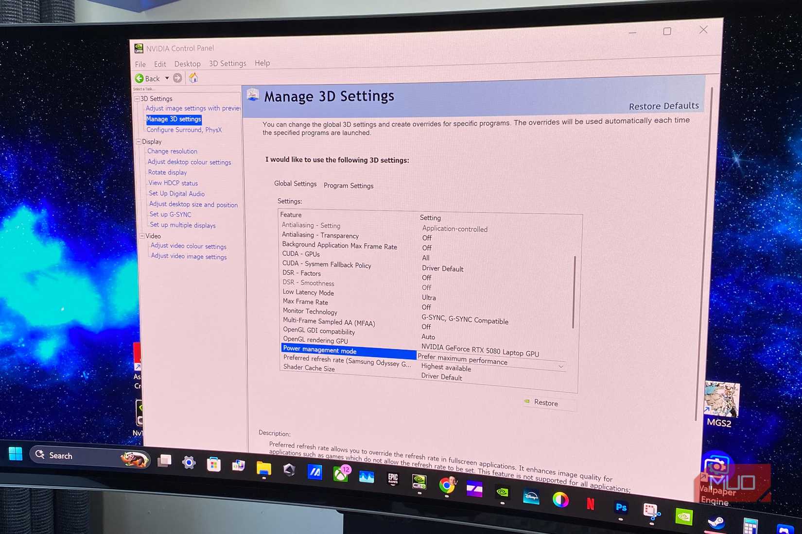 Nvidia Power Management Mode in the Nvidia Control Panel