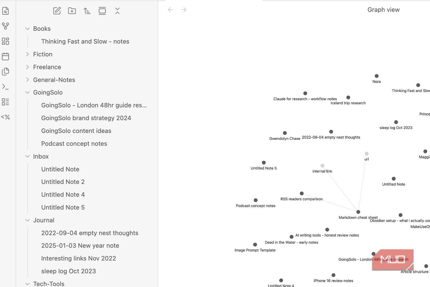 A view of Obsidian after Claude Code improvements.