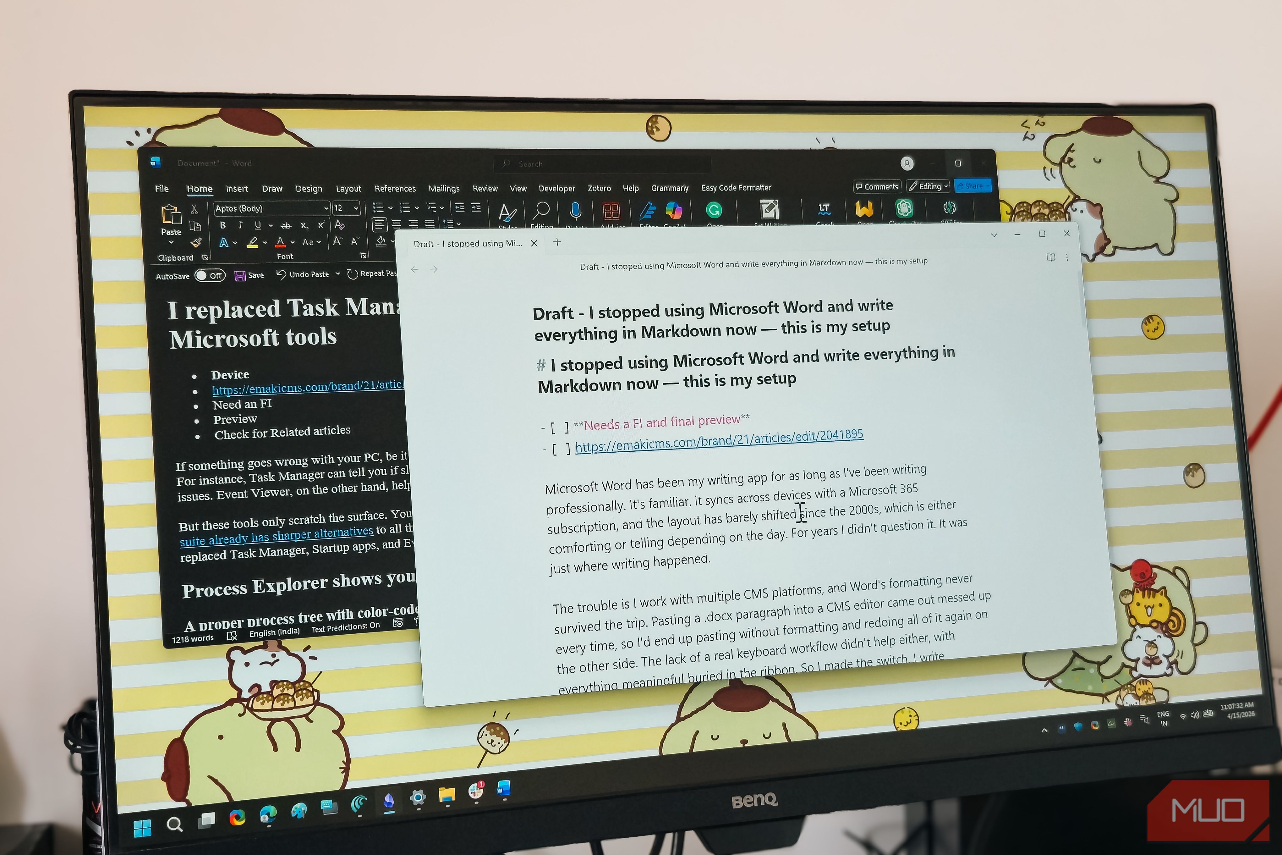 I stopped using Microsoft Word and write everything in Markdown now — this is my setup