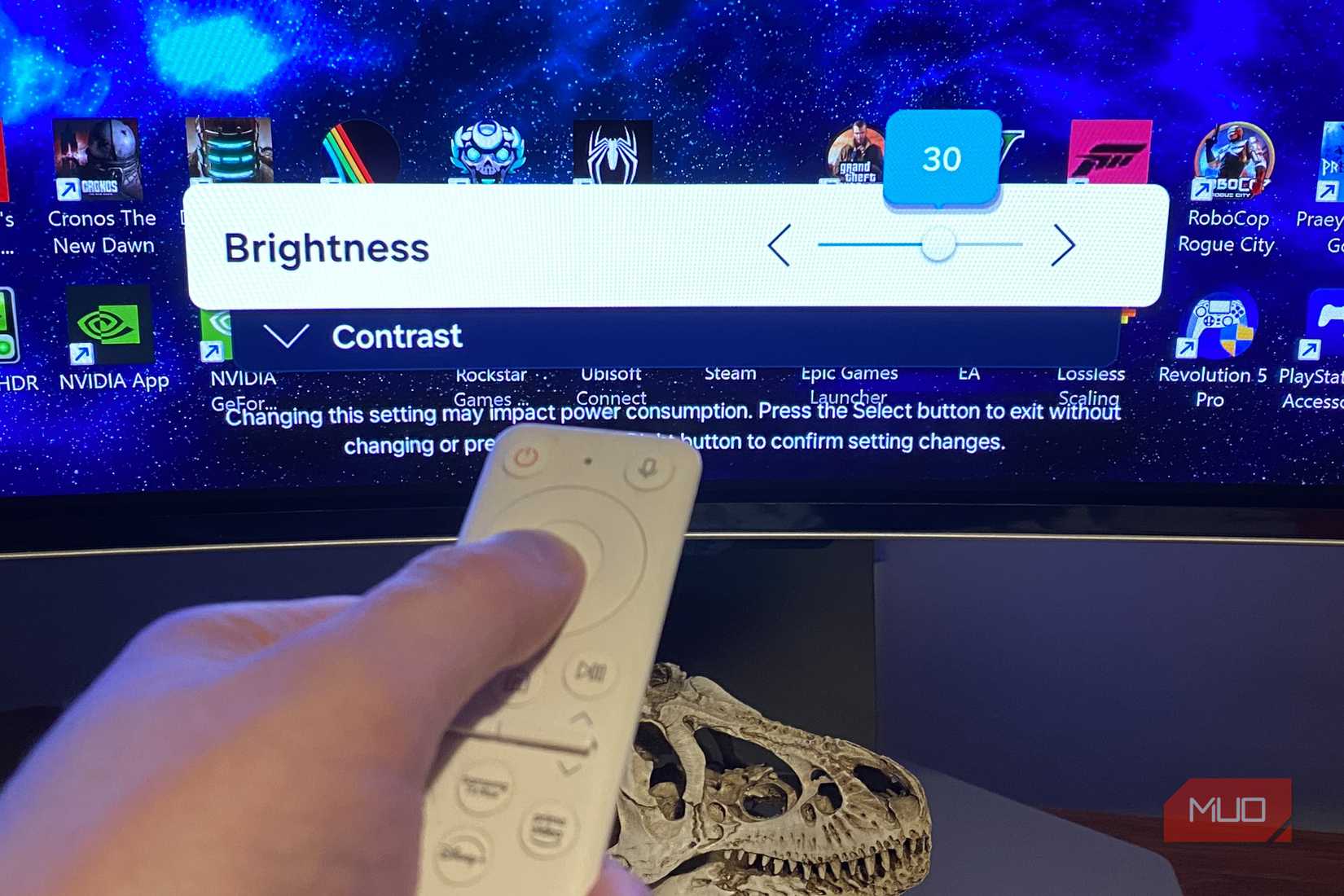 OLED screen brightness settings