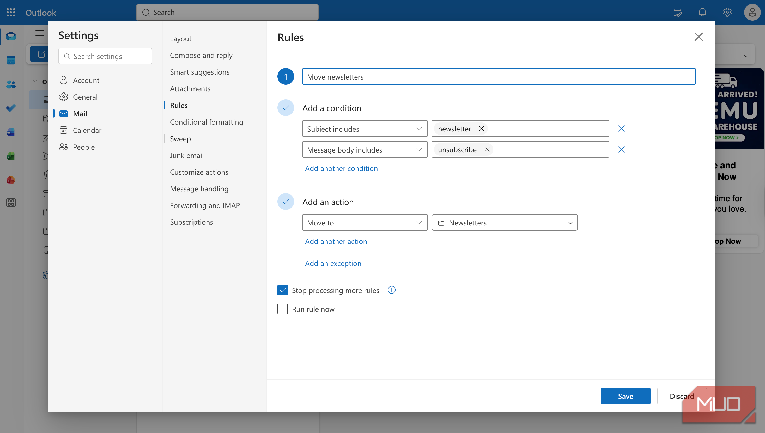 I set up 3 Outlook rules and my inbox mostly cleans itself now