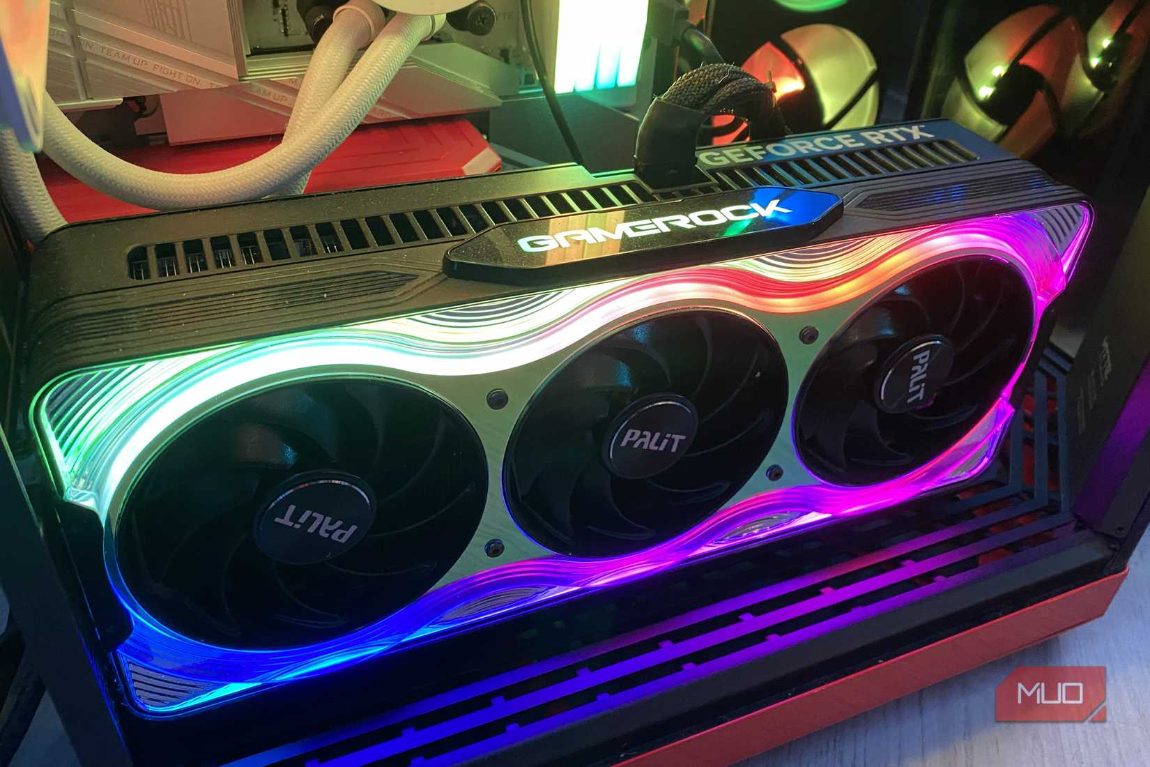 Palit GeForce RTX-5090 vertically mounted GPU