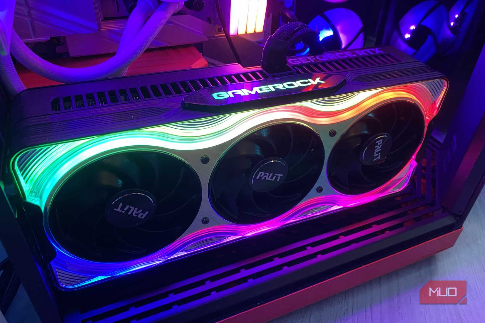 Palit GeForce RTX-5090 vertically mounted GPU