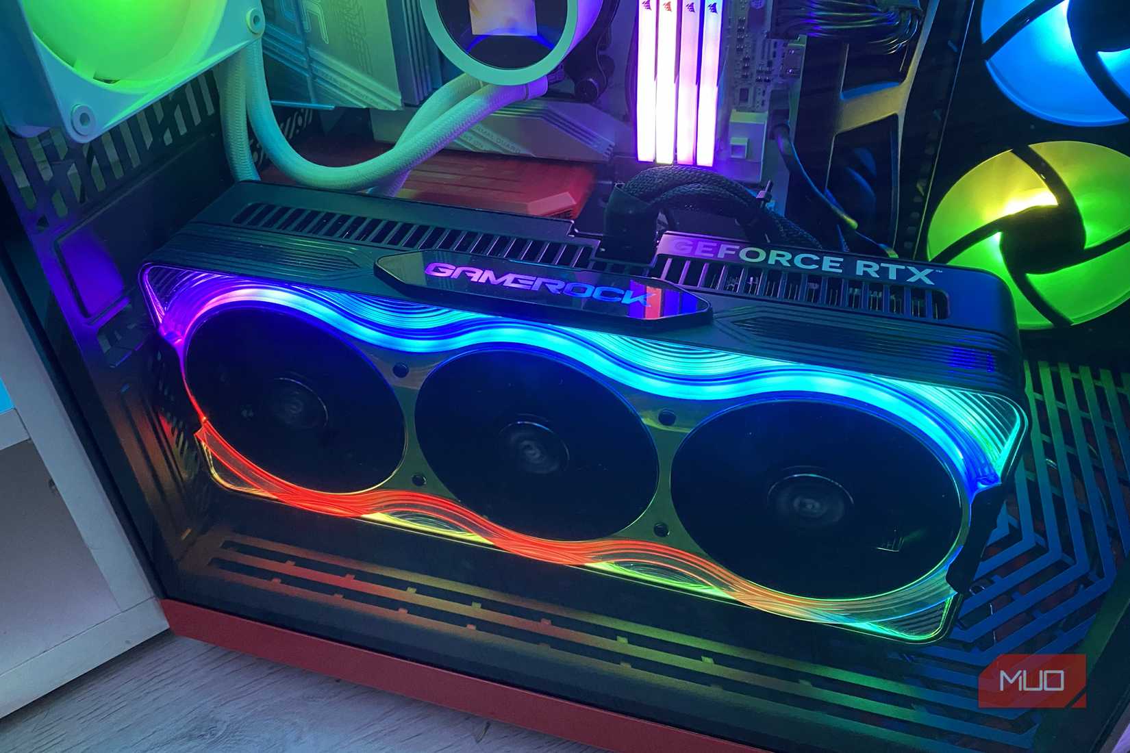 Palit GeForce RTX-5090 vertically mounted GPU