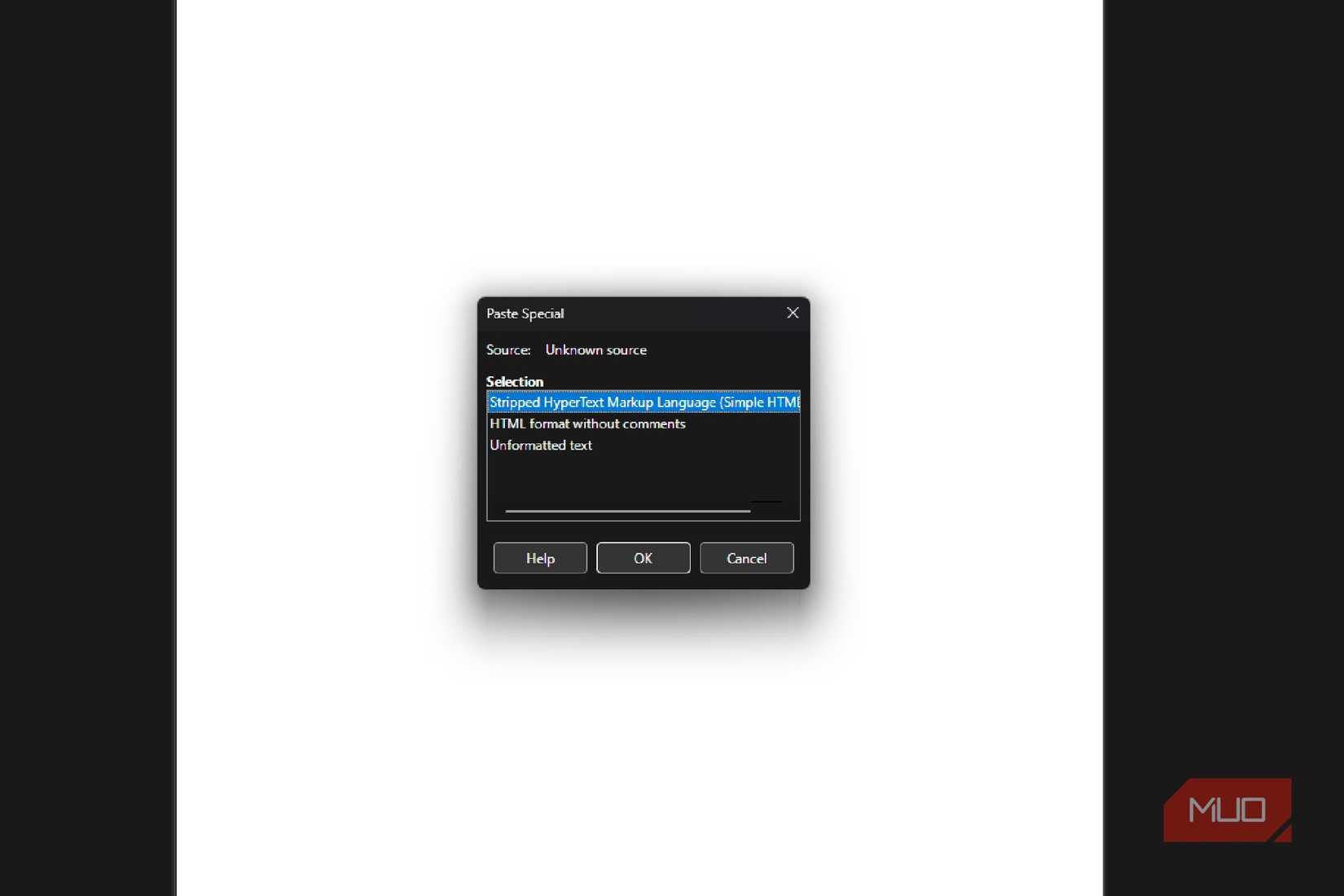 Paste Special LibreOffice