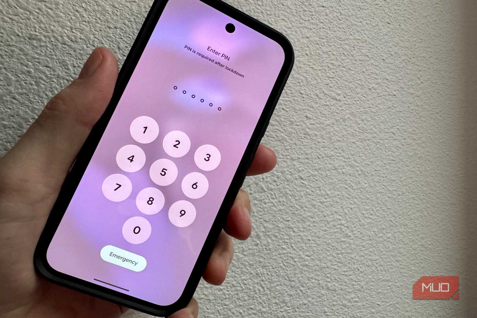 Enter PIN screen on Pixel